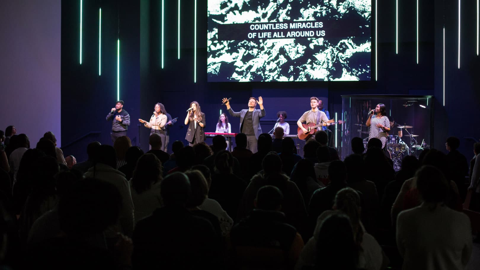 The community gathered at New Life Christian Church